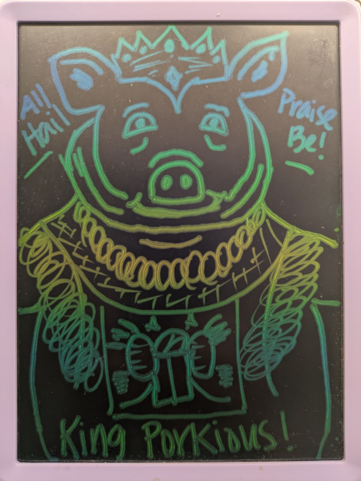 Original, humble sketch of King Porkious